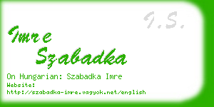 imre szabadka business card